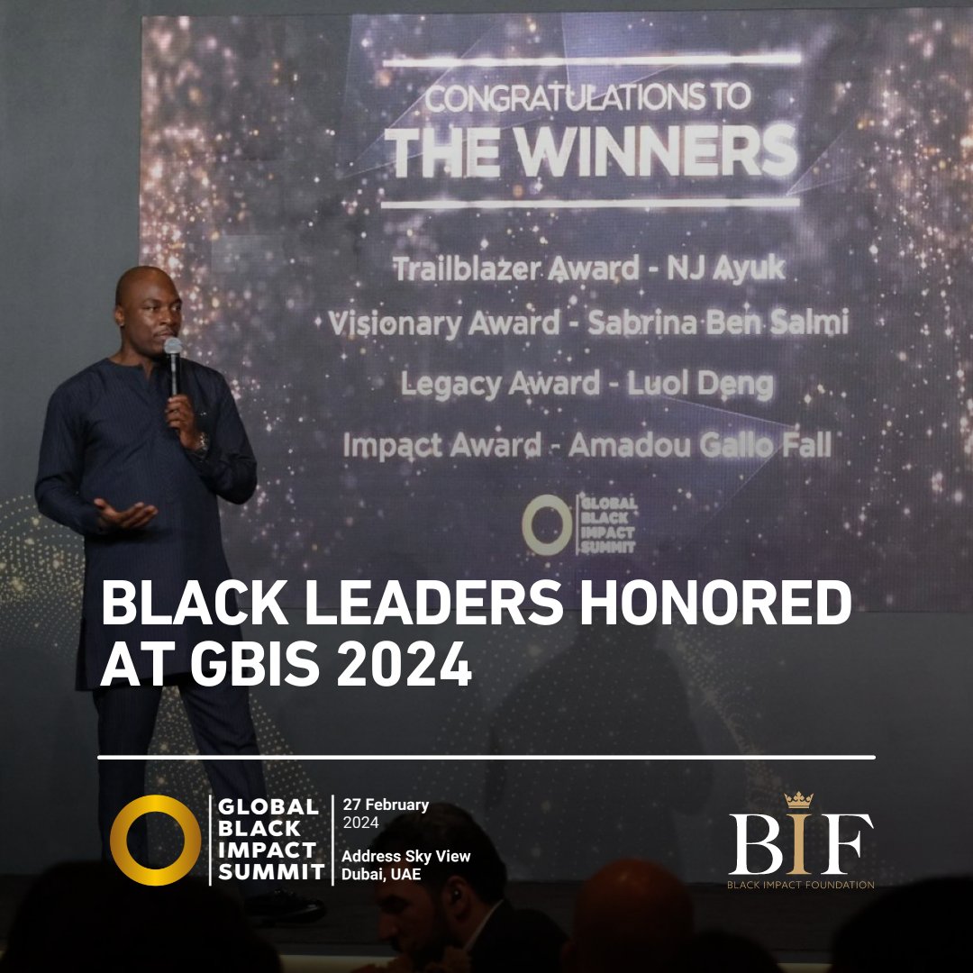 The Black Impact Foundation announced the recipients of four prestigious awards presented at the Global Black Impact Summit Gala Dinner on February 27th. Read more: hubs.la/Q02mr5Wf0 #GBIS2024 #galadinner #blackexcellence #awards @BlackImpactFou