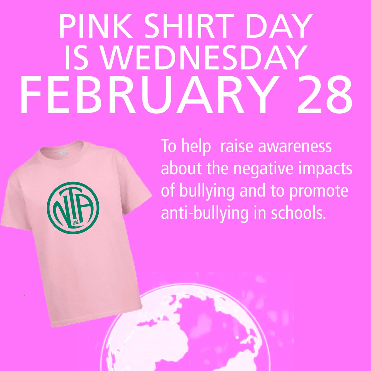 Tomorrow is #PinkShirt Day 🩷 Remember to wear pink to celebrate kindness and support one another! This simple act can help raise awareness and prevent bullying.