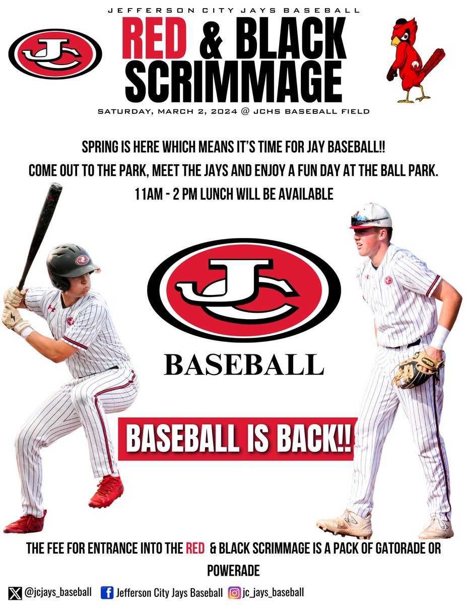 Come out and join us Saturday for fun and Baseball!!