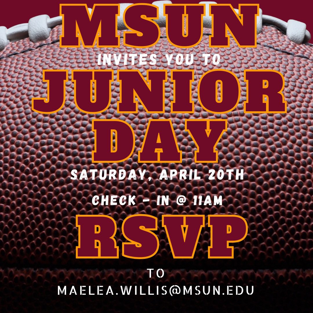 Bunch of awesome stuff to look out for. Register with the link in Bio and RSVP! See you there 🏈

#msun #core