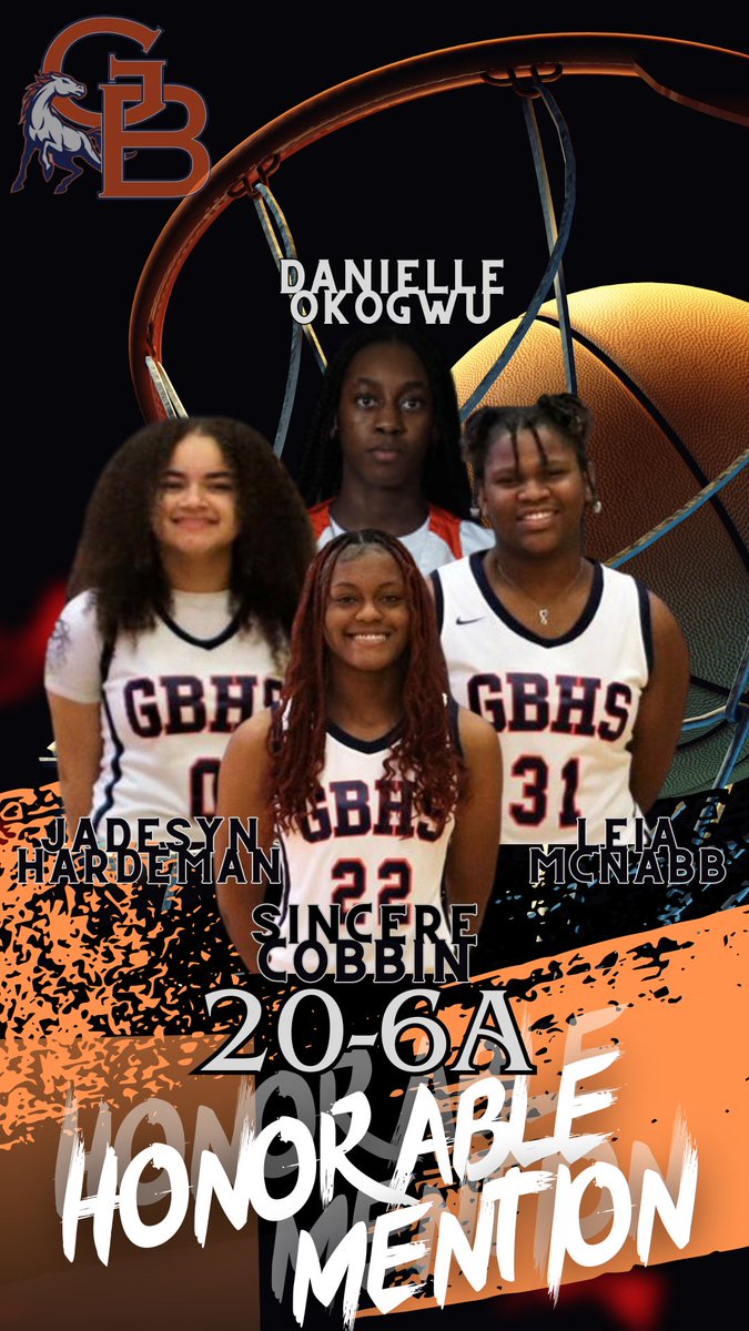 GBHS Girls Hoops (@gbhsgirlshoops) on Twitter photo Congratulations to the following Lady Broncos: Danielle Okogwu, Jadesyn Hardeman, Leia McNabb, and Sincere Cobbin for 23 - 24 All District Honorable Mention. <a href="/msfljames/">Felicía James</a> <a href="/BHS_Broncos/">George Bush High School</a> Congratulations to the following Lady Broncos: Danielle Okogwu, Jadesyn Hardeman, Leia McNabb, and Sincere Cobbin for 23 - 24 All District Honorable Mention. <a href="/msfljames/">Felicía James</a> <a href="/BHS_Broncos/">George Bush High School</a>