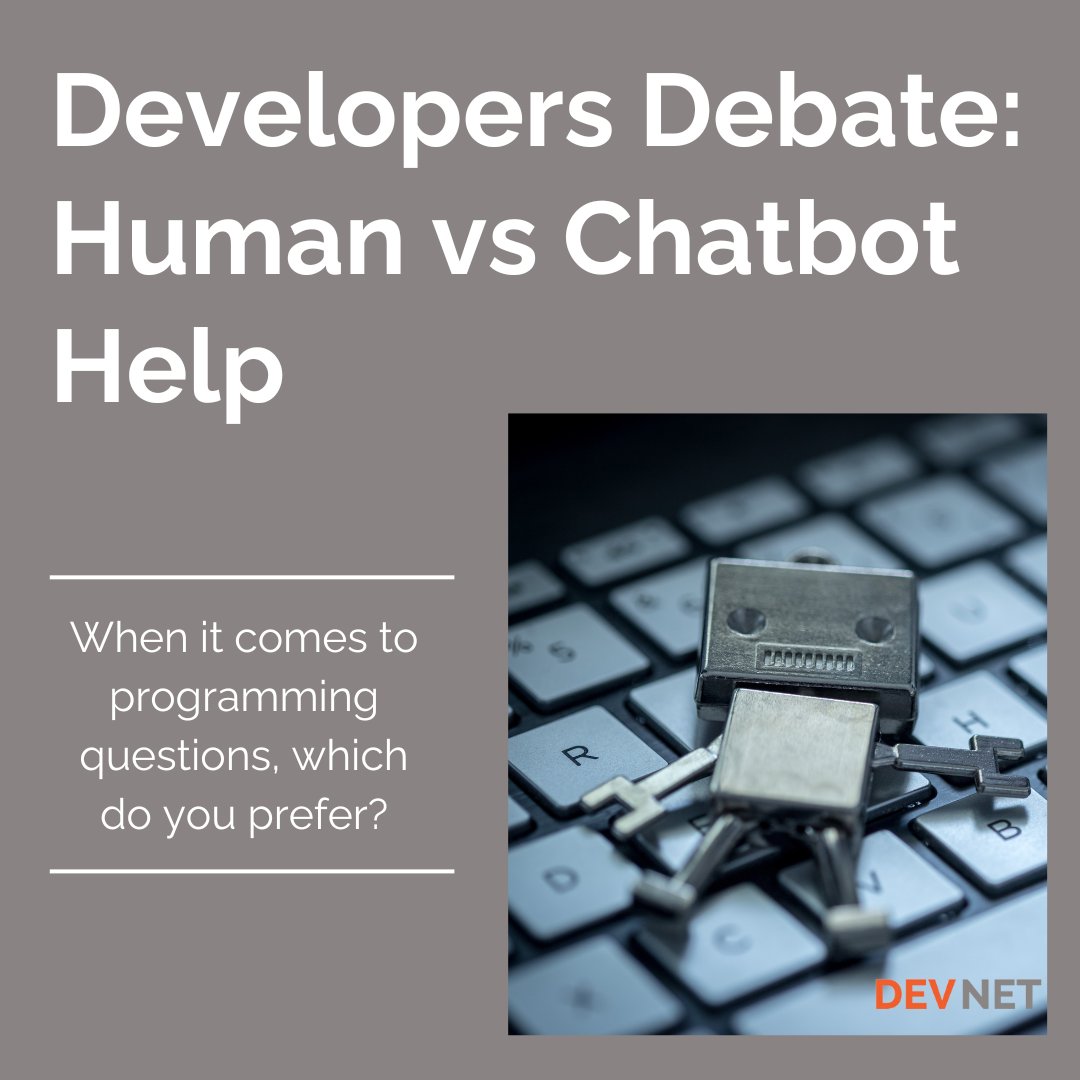 DevNetEDC's tweet image. 58% of developers prefer human help when it comes to programming questions.
Which team are you on? 💁♂️ 👾