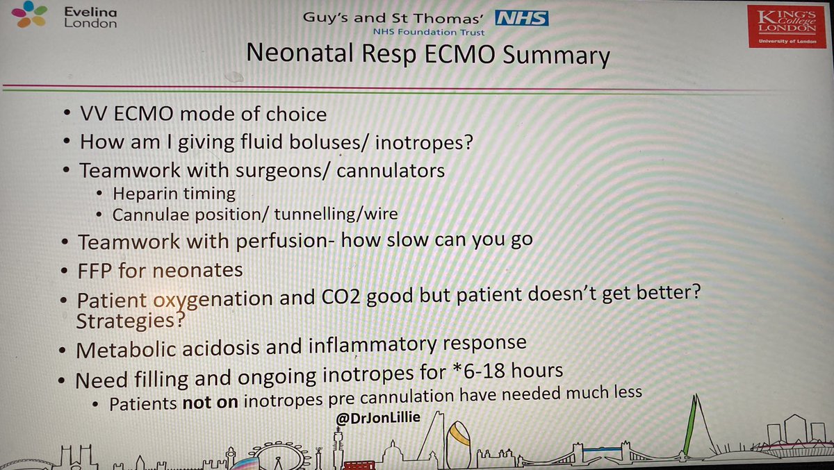 Honour to present at Keystone in neonatal VV ECMO session. Try multisite Vj-Vf cannulation like our @STRS_Evelina team or VVDL that @BWGrayMD described so expertly… Avoid VA for resp disease in 👶!