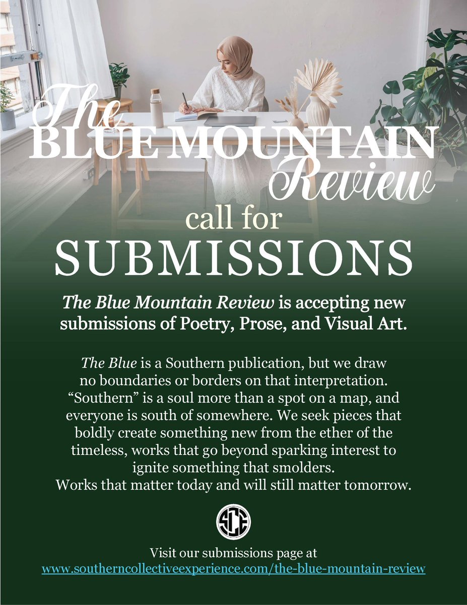 SUBMIT YOUR CREATIVE WORK AS WELL AS FULL-MANUSCRIPT SUBMISSIONS TO THE SCE PRESS: bluemountainreview.submittable.com/submit

#poetrycollection #shortstorycollection #essaycollection #getcreative #Submit #manuscript #bookrecommendations #LiveYourTruth #writeyourbook