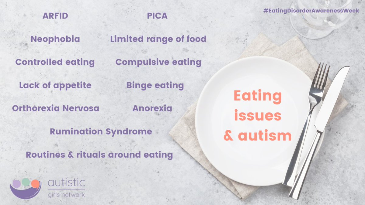 Challenges around food are common among autistic people, awareness & understanding is key to increase support for those with complex conditions. This Eating Disorders Awareness Week head to @beatED they will be sharing useful information, as will we. #EDAW2022 #WeAreNotBeingFussy