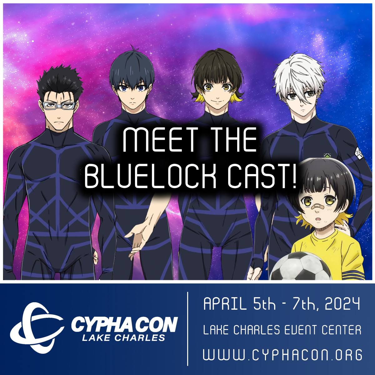 CYPHACON is pleased to announce the cast of BLUELOCK! Ashely will be joining us April 5th - 7th, 2024 at the @LCCivicCenter in Lake Charles Louisiana! For complete information visit our website, tickets on sale now! cyphacon.org/celebrities/