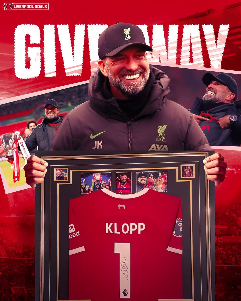 🚨🤯 WIN A SIGNED FRAMED KLOPP SHIRT!! 🚨🤯

We have a Jurgen shirt for 1 lucky winner as it’s his last dance ❤️

How to participate:
1️⃣ Follow <a href="/LeosGoalss/">LeosGoals</a>  ✅
2️⃣ Retweet this tweet &amp; comment your favourite GIF👇

Good luck everyone!!🤞
