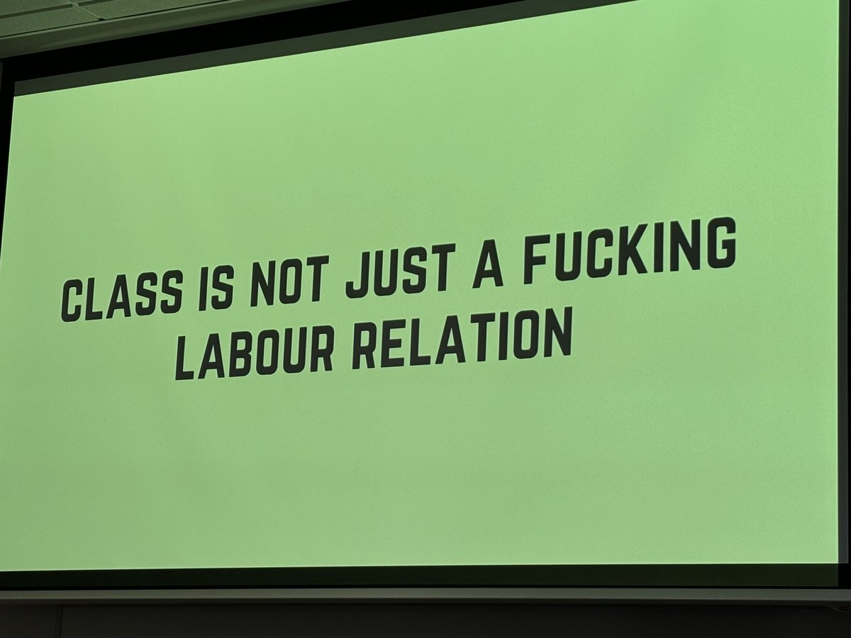 “Class is not just a fucking Labour relation”… <a href="/ER_Roberts_/">Emma River-Roberts</a>  making the point about the cultural dimensions of class identity…  in her analysis of the class blindness of much #degrowth writing