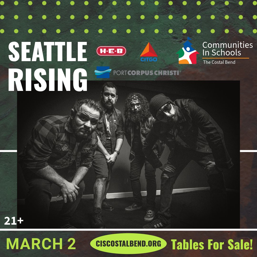 ⭐Get ready to rock like it's the '90s! ⭐ 
communities in School are thrilled to host a nostalgic blast from the past - a 90s Rock Party featuring none other than Seattle Rising!🎶 Dust off your flannel shirts, lace up those Doc Martens, and join us for a night of grunge! 🎸