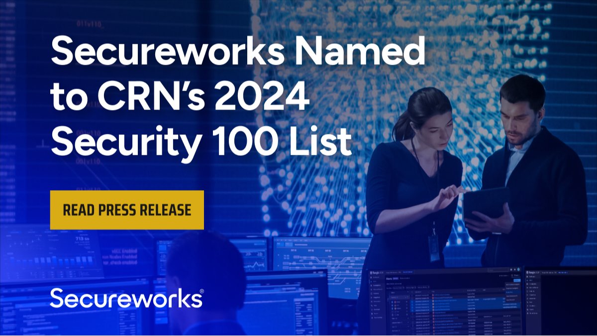 🚀 Exciting news! @Secureworks has been named to CRN's 2024 Security 100 List in the Endpoint and Managed Security category! Our Managed Detection and Response services are helping #cybersecurity teams to scale like never before. Learn more: bit.ly/3SMNmow