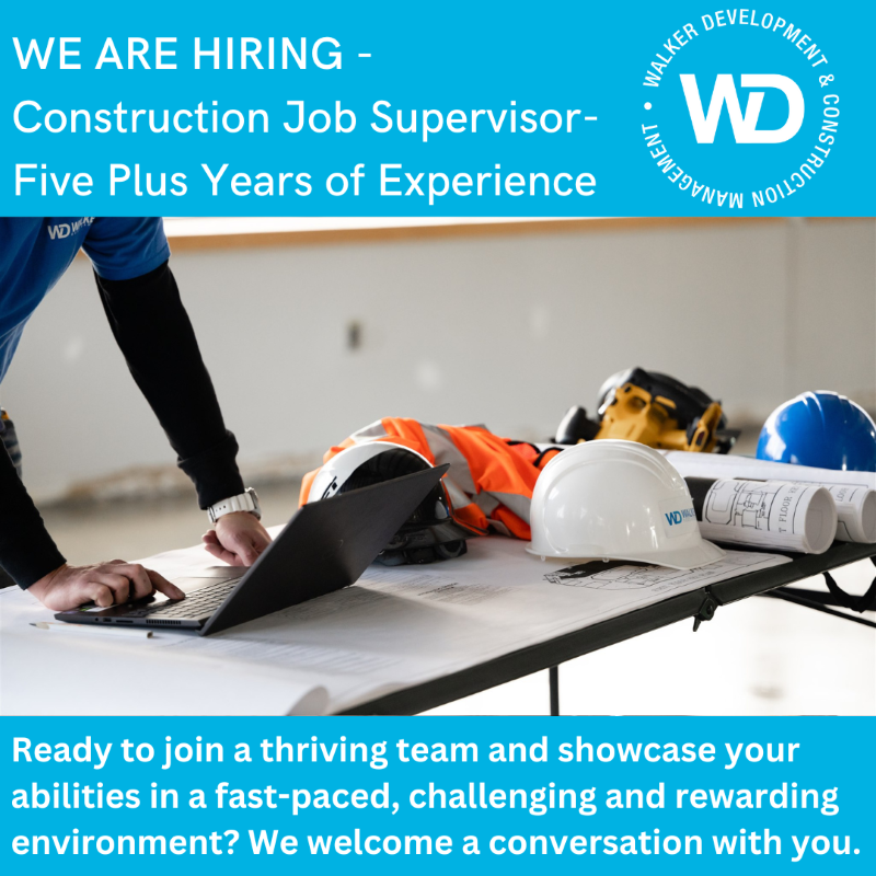 Our Field Management Team continues to grow and is looking for an EXPERIENCED Construction Job Supervisor to join our WD Team. If you have 5 or more years as a commercial construction on-site supervisor, we would love to hear from you! walker-dev.com/current-jobs 
#constructionsuper