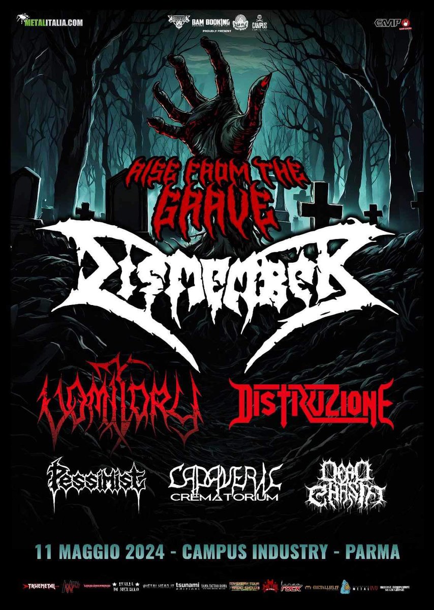 ‼️ Just Announced ‼️ <a href="/Pessimistcult/">Pessimist</a> have been added to "Rise From the Grave" Fest May 11 in Parma, Italy with Dismember, Vomitory, and more. See you in the pit! 🇮🇹🤘

Event page is here: 👉 facebook.com/events/s/rise-…

#Deathmetal #Dismember #Vomitory