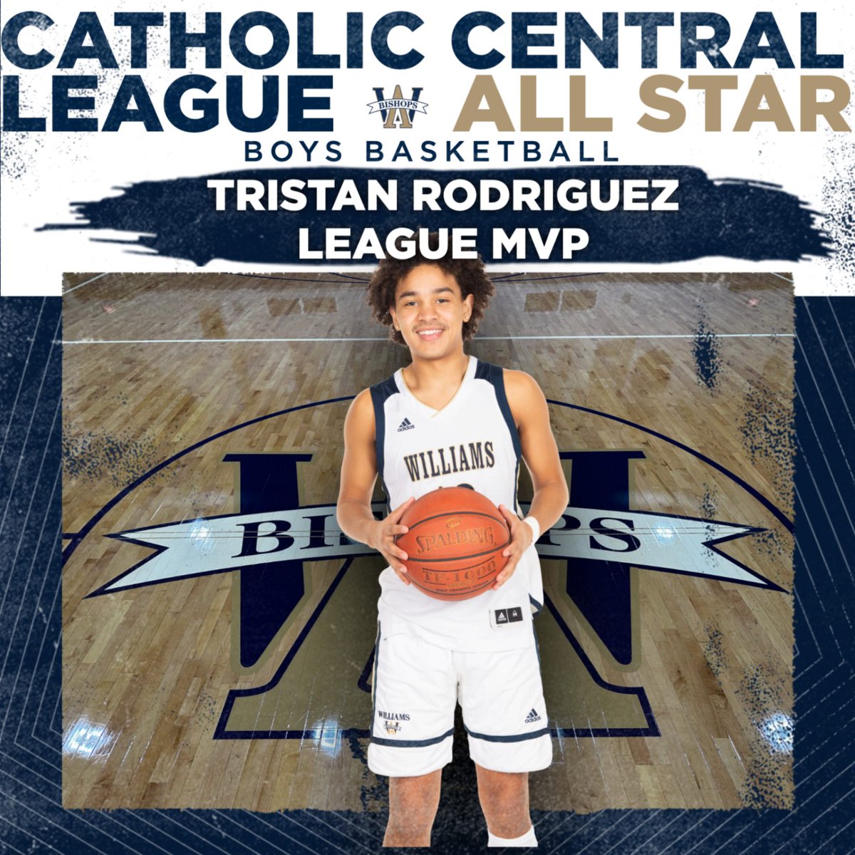 BOYS BASKETBALL: Congratulations to Senior Captain Tristan Rodriguez on being named a CCL All-Star as well as League MVP! Way to go Tristan! #rollbills <a href="/bbbishops/">Bishops BBBall</a>