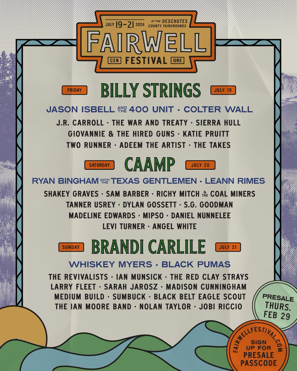 See you in July @fairwellfest! Festival presale begins this Thursday 2/29 at 10am PT. Sign up for the presale here: fairwellfestival.com