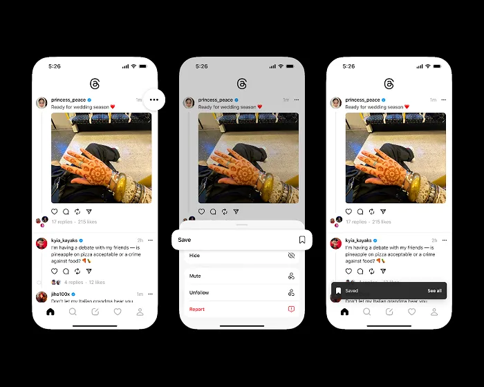 Cybertegic's tweet image. Threads unveiled its newest feature: Saved Posts! Now, you can save posts for later viewing with just a tap of the three dots menu. 📌 

bit.ly/3uE6KMx

#IndustryNews #Threads #NewFeatureAlert