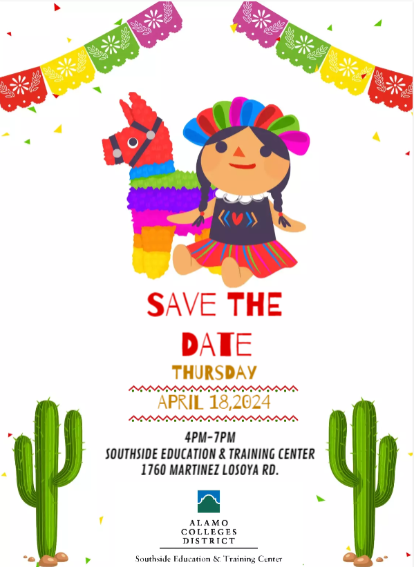 setc_alamo's tweet photo. Save the Date! Come join us on Thursday, April 18th from 4-7 p.m. as we kick off our 1st Annual Fiesta event. More details to come. https://t.co/Wp17aoGEzE