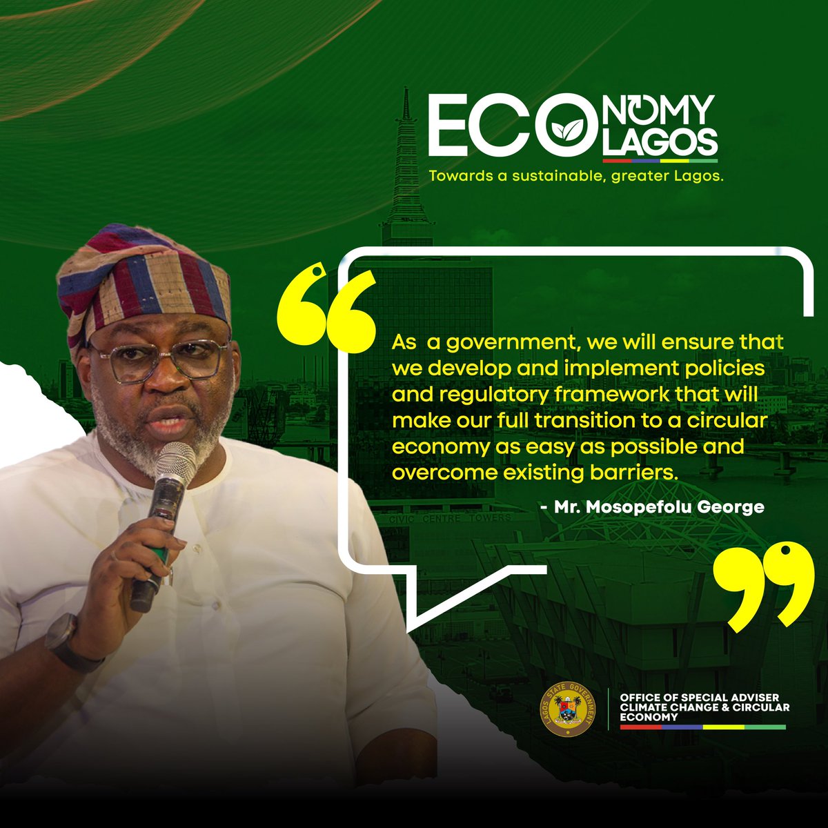 opegeorge_mepb's tweet image. Grateful for the opportunity to represent Mr. Governor Jide Sanwoolu at the ECO-NOMY LAGOS event hosted by @OCCE_LASG. Together, we’re shaping a sustainable future for Lagos!