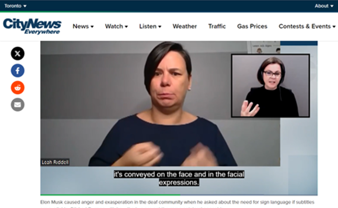 Congrats to WE-CAN client Leah Riddell of @SVi5ion for educating the Canadian public this week on Toronto's CityNews about the difference between subtitles and ASL. Bravo, Leah! #WECANQueensU View the news clip here: tinyurl.com/9wre4au8