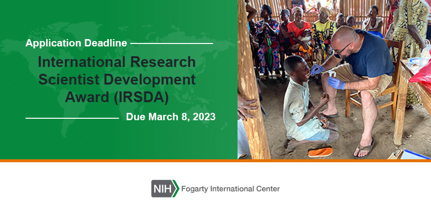 🗓️Apply by March 8!! International Research Scientist Development Awards provide support to advanced #postdoc US researchers & US junior faculty for a career development experience in a low- or middle-income country (#LMIC). go.nih.gov/FogartyIRSDA #GlobalHealth #Funding