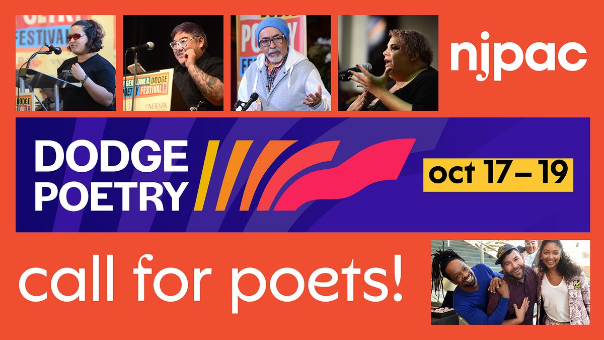 📢 Calling all poets! We are now accepting applications for the 2024 @grdodge Poetry Festival. If you're a poet — spoken word, slam and avant-garde — whose work pushes the needle forward on social change, this is the opportunity for you 🫵 Apply today at: njpac.org/dodgeapply