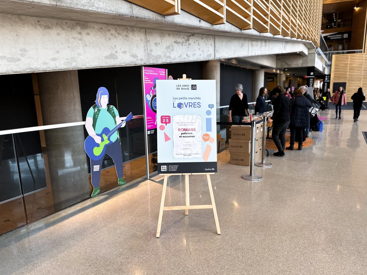 On vous attend à la Grande Bibliothèque jusqu'à 19h pour le Petit marché aux livres des <a href="/amisBAnQ/">Amis de BAnQ</a>! Au menu ce mois-ci : des romans policiers et à suspens pour seulement 2$! 👀