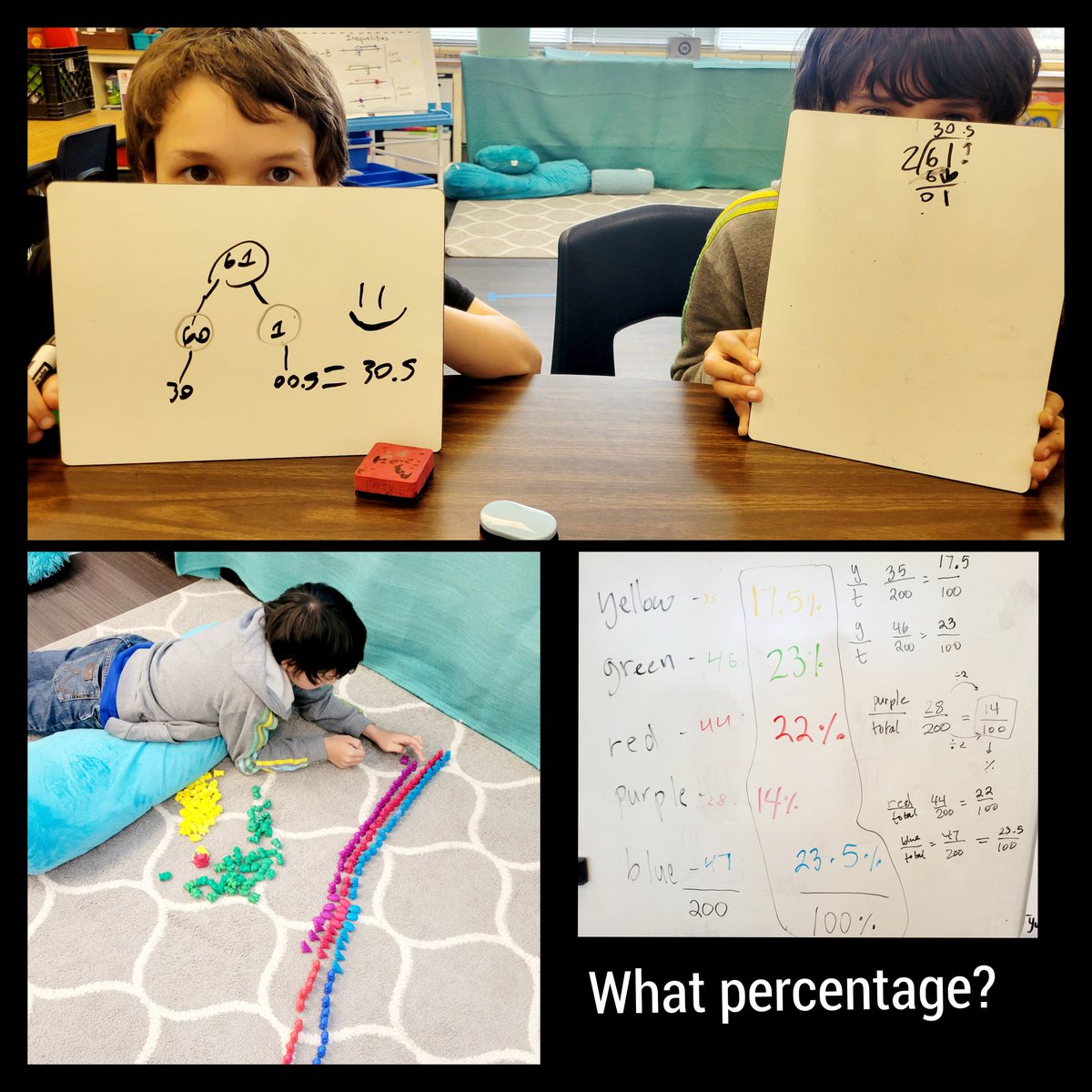 Practicing math after our RLA Interim. They may be 6th graders, but they sure enjoyed counting all those bears. 🙂 #risdleadandint #risdweareone