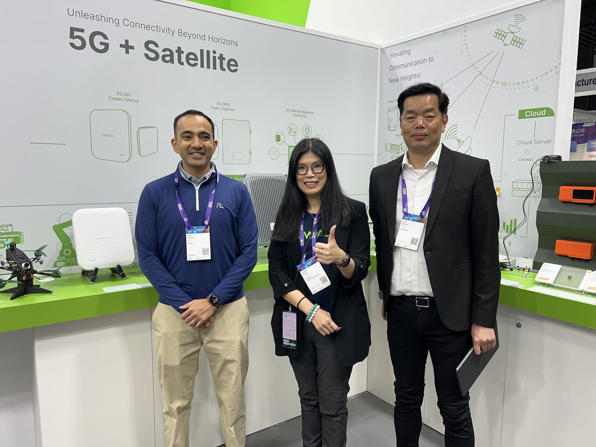 We're having a great time at #MWC24. It's fantastic to see so much interest in satellite. It was a pleasure catching up with our friends at @Compal (Hall 5 Stand 5J53), seeing our tech in @Anritsu's booth (Hall 5 Stand 5D41), and enjoying good food and company as a team. #NTN