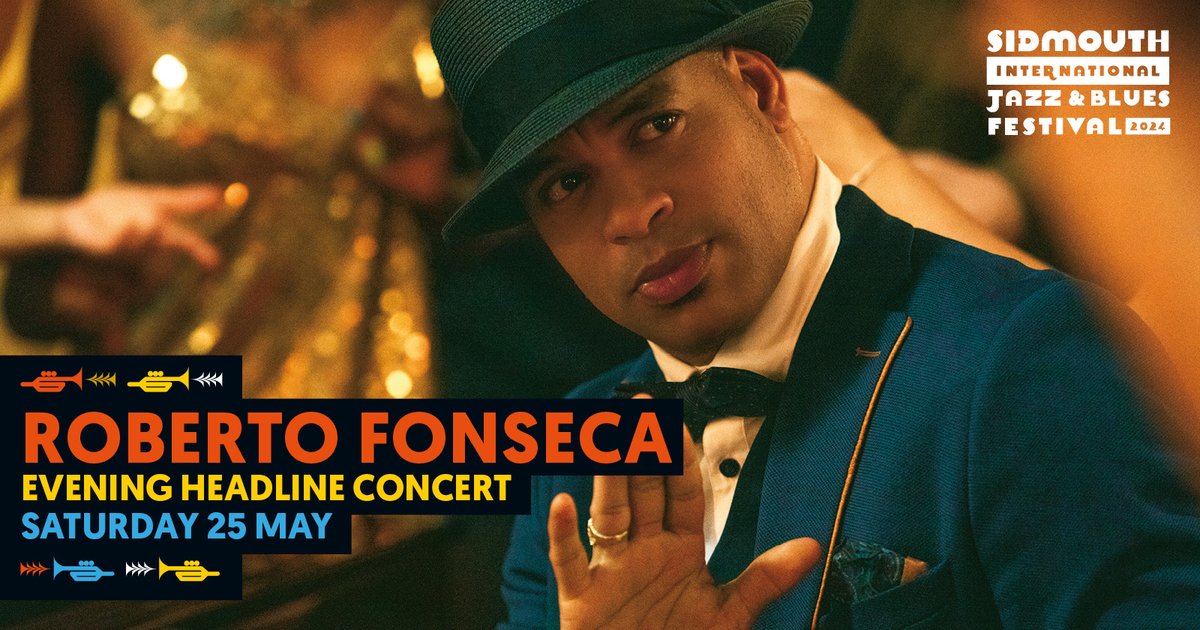 🎹 Pianist Roberto Fonseca, from Havana, Cuba  of Buena Vista Social Club heritage, headlines the festival on Saturday 25 May. 🌟 Get ready for an unforgettable performance from this adventurous &amp; accomplished musician and his stellar band! Booking at SidmouthJazz.com🎵
