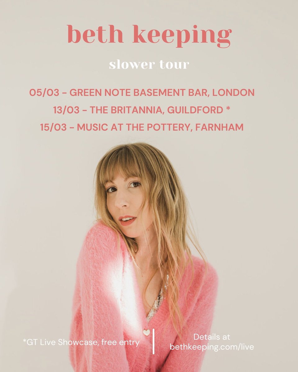 hey friends! my mini tour kicks off next tuesday in london at @GreenNote basement bar! there’s still a few tix left and I’m playing some secret new songs: greennote.co.uk/production/bet…