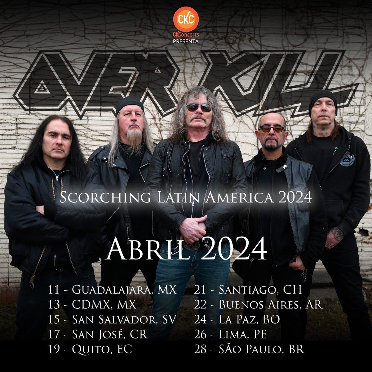 Latin America tour kicks off in April! Who’s coming? 💚🖤🦇 #Overkill