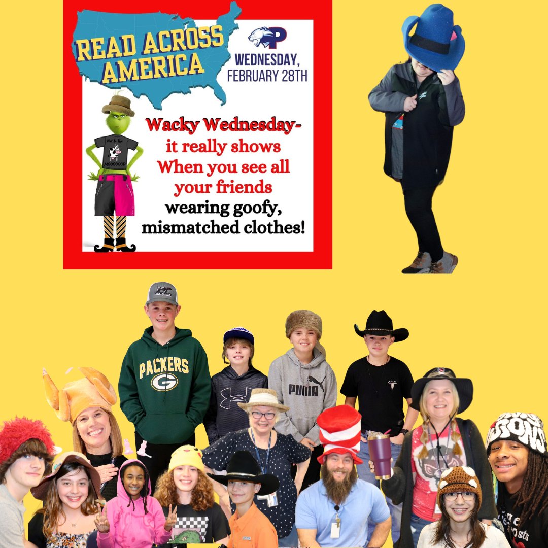 Get wacky tomorrow, Panthers, for Read Across America! Thank you to all who participated today by wearing a fun hat. @aghoulihan @ucpsnc #readacrossamerica