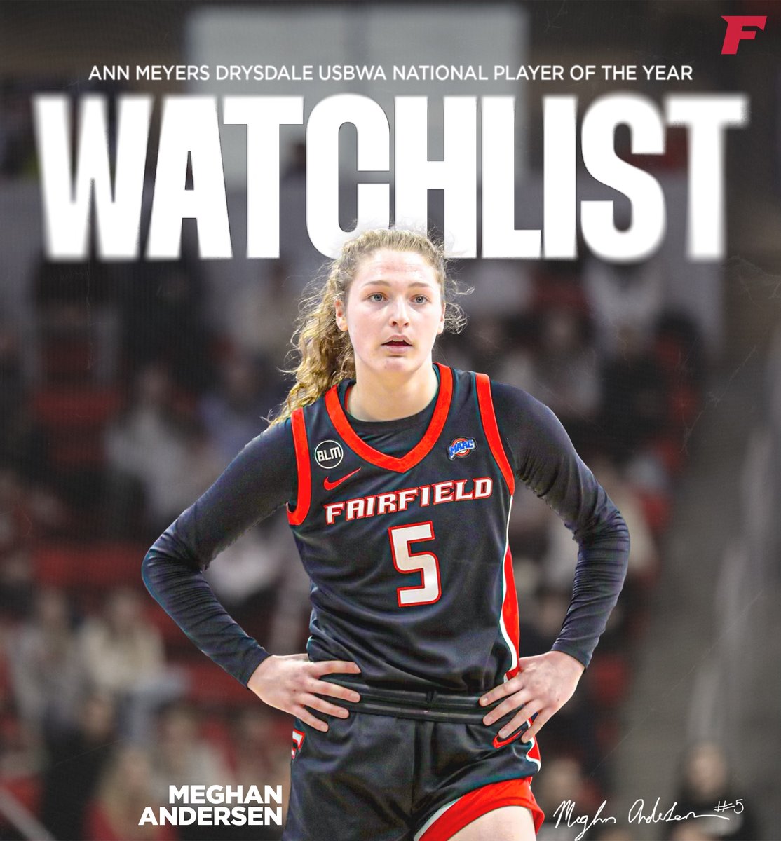 𝙉𝘼𝙏𝙄𝙊𝙉𝘼𝙇 𝙒𝘼𝙏𝘾𝙃𝙇𝙄𝙎𝙏 ‼️

Meghan Andersen has been named to the Ann Meyers Drysdale <a href="/USBWA/">U.S. Basketball Writers Association</a> 𝐍𝐀𝐓𝐈𝐎𝐍𝐀𝐋 𝐏𝐋𝐀𝐘𝐄𝐑 𝐎𝐅 𝐓𝐇𝐄 𝐘𝐄𝐀𝐑 𝐖𝐚𝐭𝐜𝐡𝐥𝐢𝐬𝐭

She is one of 4⃣0⃣ players nationwide with just 4⃣ rookies!

📰: fairfieldstags.com/news/2024/2/27…

#WeAreStags🤘
