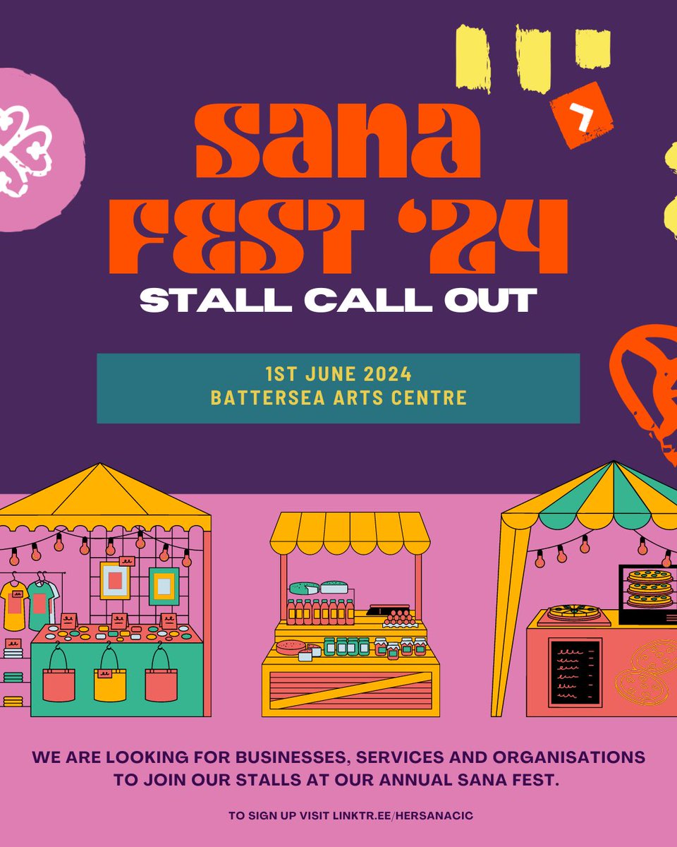 hersanacic's tweet image. We are looking for some businesses, services and organisations to showcase themselves at our upcoming SANA Fest on 1st June 24. If you’d like to have a stall or find out more information please visit the link in our bio. 

#stalls #businessstall #supportblackownedbusinesses
