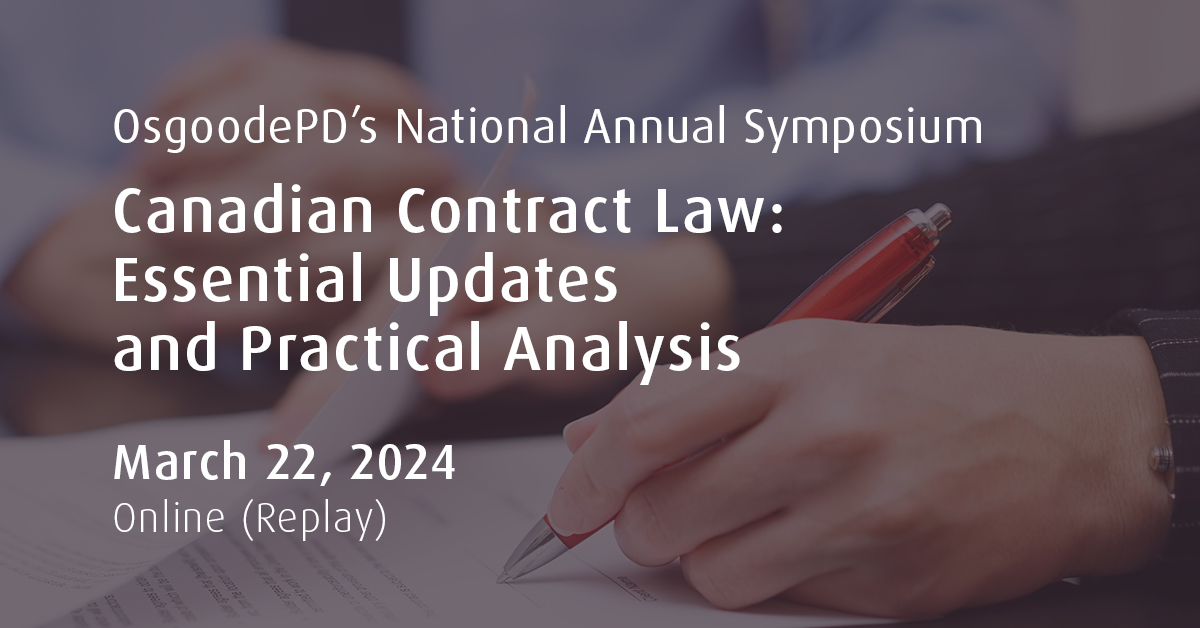 Our National Annual Symposium on #ContractLaw is back with an online replay! Whether your role involves contract drafting, negotiation, or litigation, make sure you are up to date with how contracting is changing today. bit.ly/48AlGZT