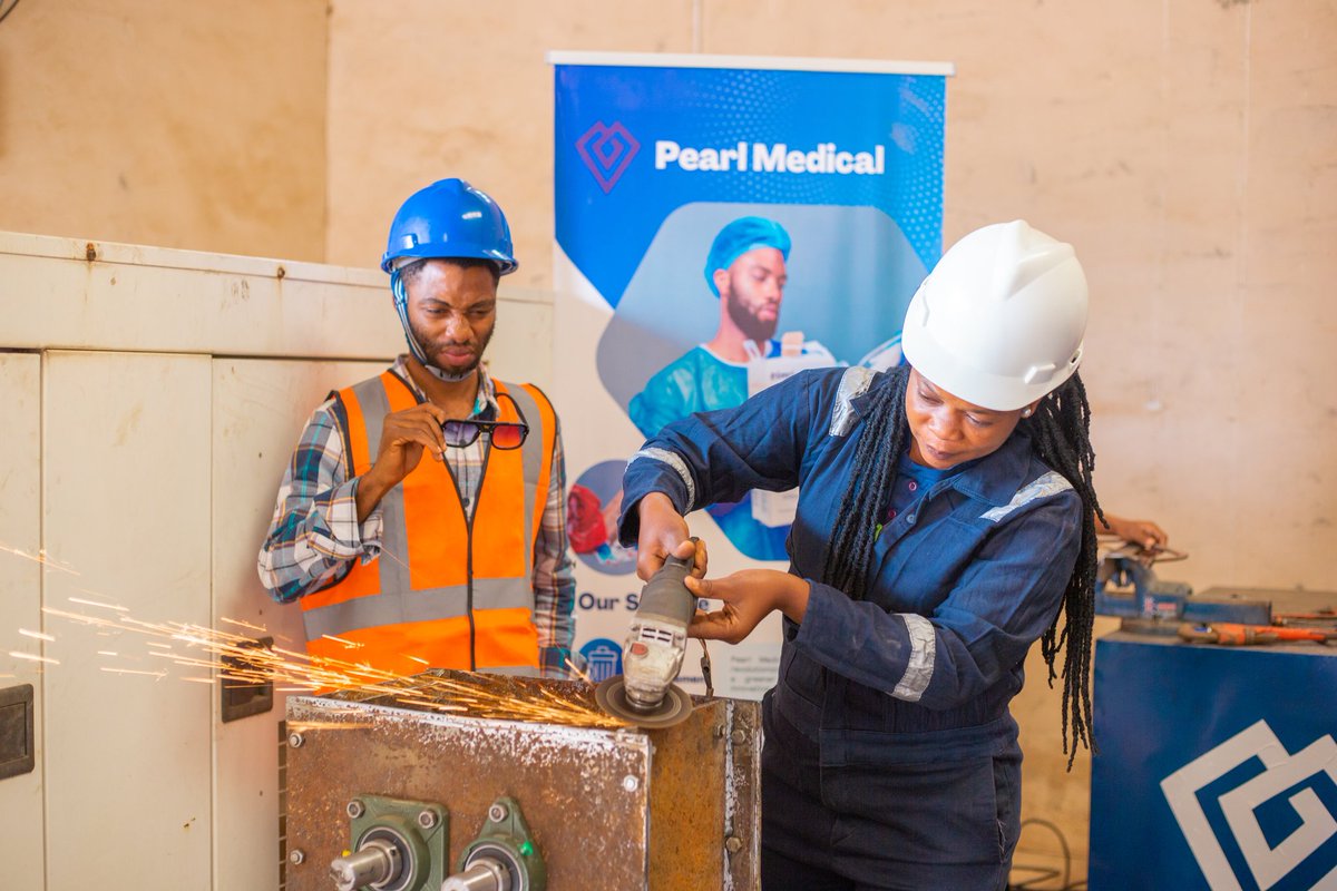 Today I led a supervisory team to inspect the ongoing fabrication of eco-friendly pearl incinerators and shredders at @pearlmedical Ltd gineering Unit, I was amaze by the expertise of our Engineering team with the ongoing work to meet up with the demands.