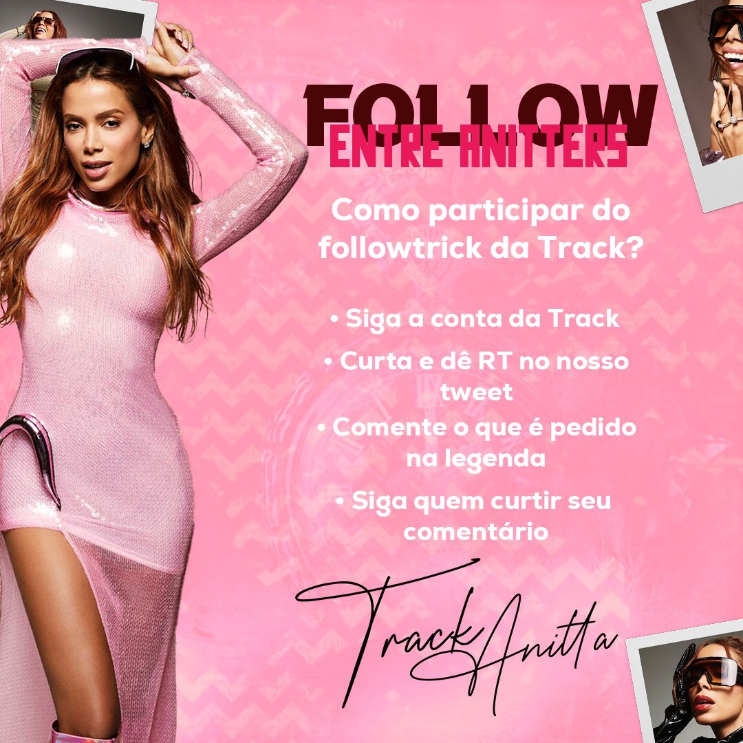 TrackAnitta's tweet image. 🦩FOLLOW ENTRE ANITTERS🦩

Quer ganhar alguns seguidores pra engajar sua conta? Pra conseguir, basta você:

— Seguir a conta da Track
— Curtir e dar RT nesse post
— Comentar um emoji rosa
— Seguir quem curtir seu comentário 

#sdv #followtrick #sigodevolta