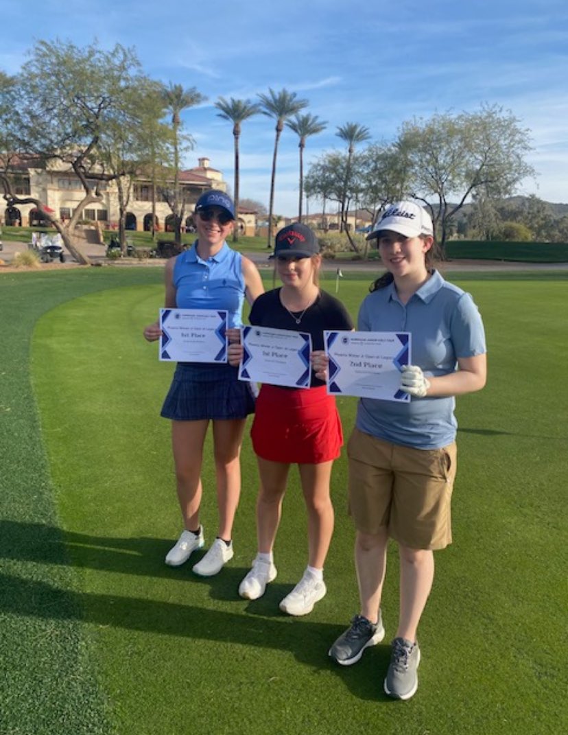 Super proud of Shylee Kostiuk for her performance at the Phoenix Junior Open on January 27th and 28th. She shot an 81 in the first round and a 78 in the second, earning FIRST place! #feelthethunder⚡️