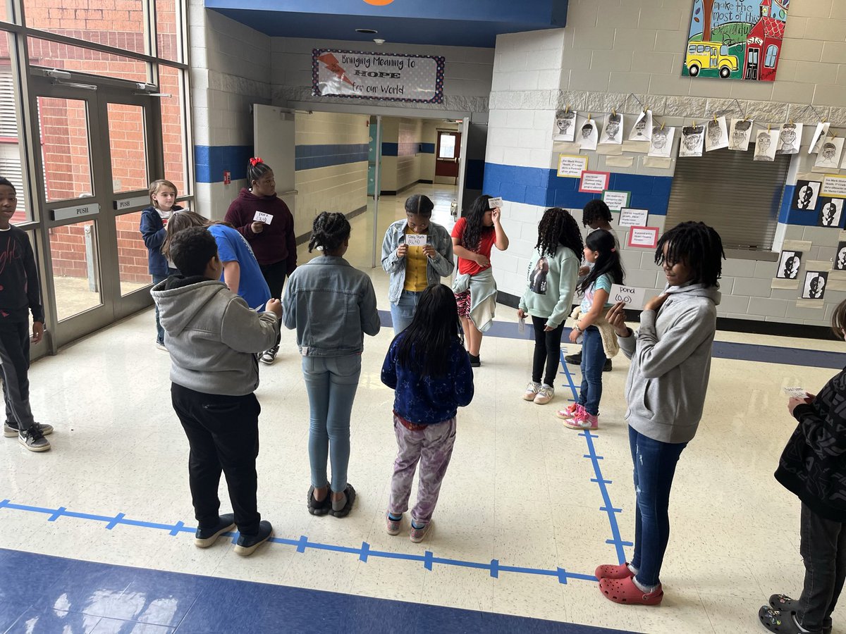 Mrs. Chaffin’s class practicing plotting human points in the first quadrant of the coordinate plane. #TeamDCS