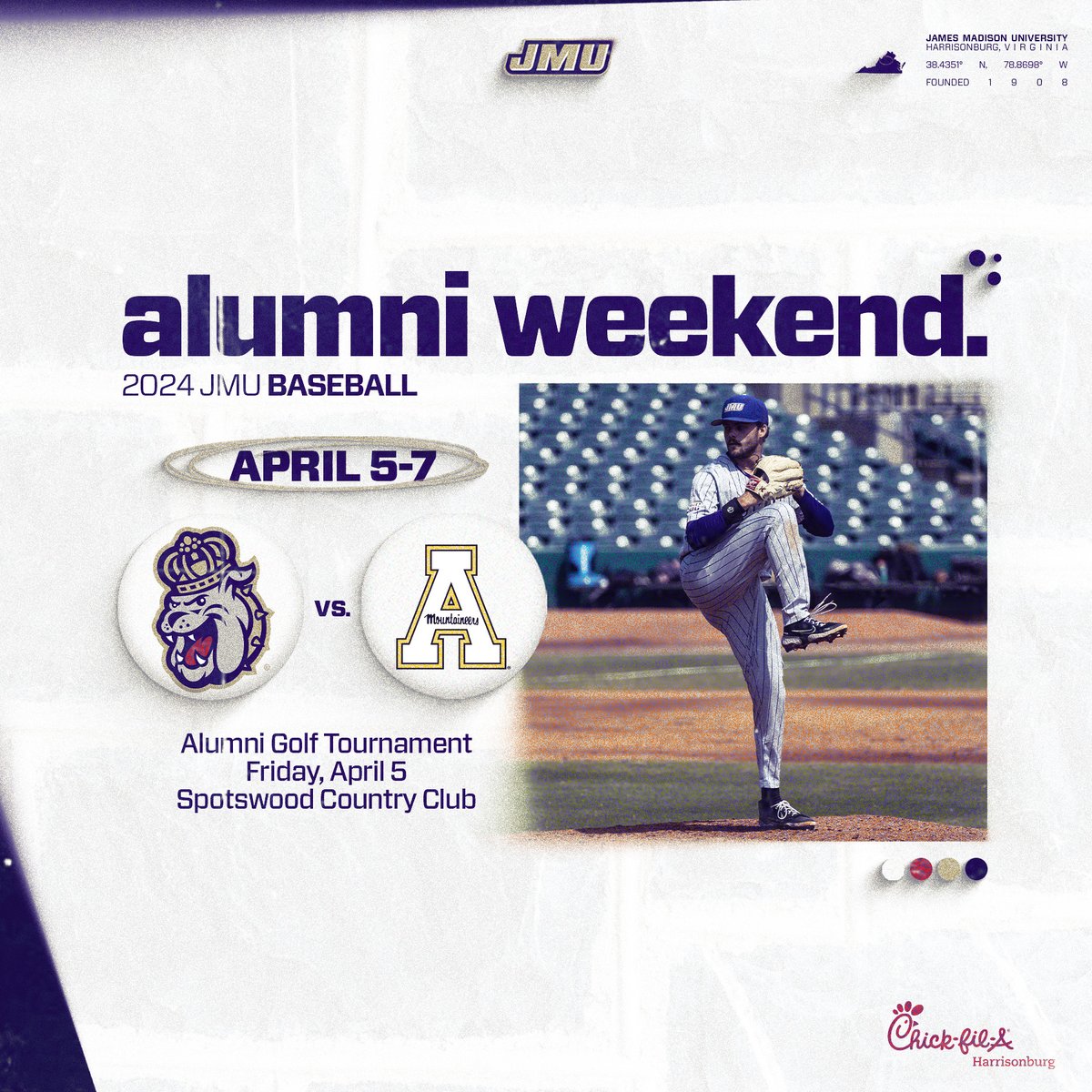 Calling all alumni, plan your return to Harrisonburg for the weekend of April 5-7 and make sure you sign up for the alumni golf tournament on April 5! ⛳️ | bit.ly/3UVgNaL #GoDukes