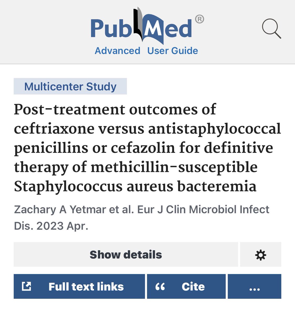 ClinicalClubCE's tweet photo. Among patients with MSSA bacteremia, definitive treatment with ceftriaxone was associated with a higher risk of treatment failure within 90 days as compared to cefazolin or antistaphylococcal penicillins.

Reference: https://t.co/vuRRrgzEjG
#clinicalclub https://t.co/KGQOwHWq3i