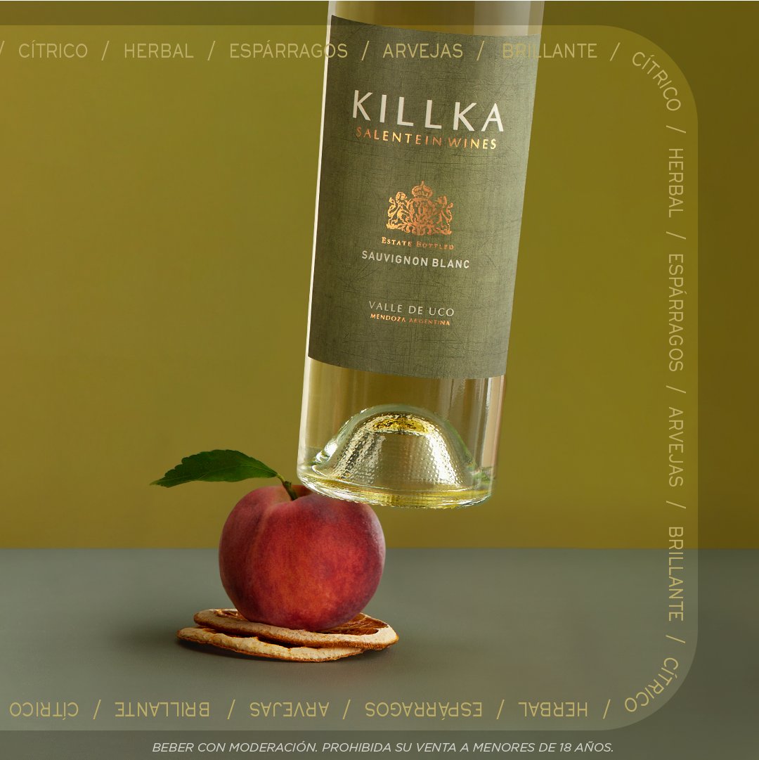 Killka Sauvignon Blanc, un vino con buena acidez y aromas a pomelo rosado que se complementan con notas a hierbas y duraznos. Te invitamos a descubrirlo: Killka, el arte de disfrutar. #wines #vino #bodegas #salentein #killkawines #killka #sauvignonblanc