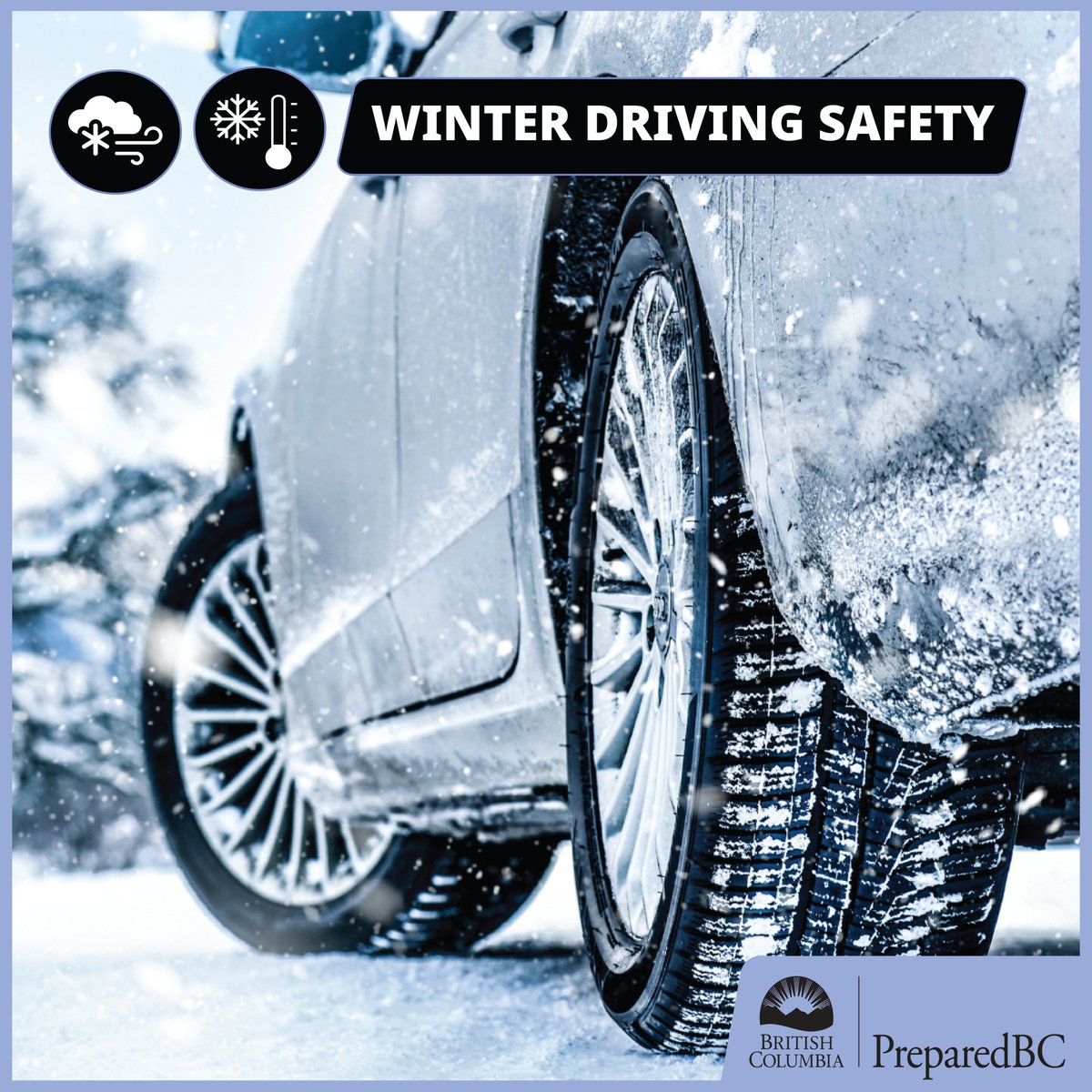 A mix of rain & snow is forecast for parts of BC until Wednesday morning which may impact road conditions Ensure you have winter tires and a vehicle emergency kit ✔️ Follow @DriveBC & @TranBC for travel advisories & @ECCCWeatherBC for weather alerts✔️ PreparedBC.ca/WinterWeather