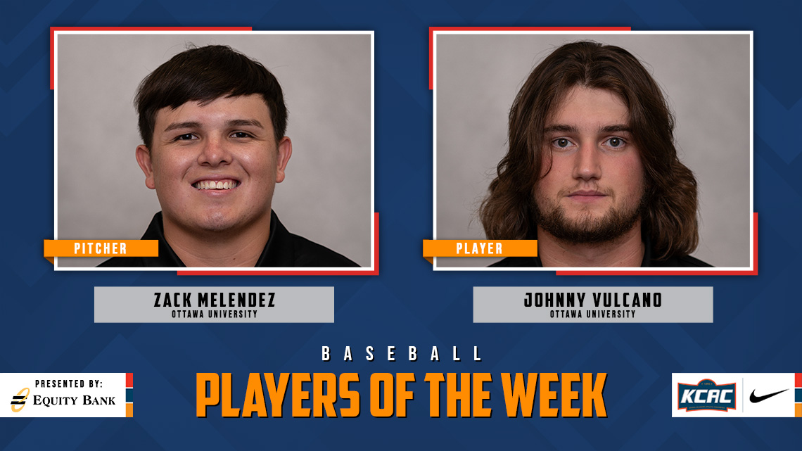 kcacsports's tweet photo. Zack Melendez and Johnny Vulcano, both of @BravesAthletics, Earn KCAC Baseball Weekly Honors, presented by @EQUITYBANK! #KCACbsb #LetsBuildEquity #LetsBuildLeaders

https://t.co/tsUh7c7OIu

@NAIA @NAIABall https://t.co/1YUjq4IE4g