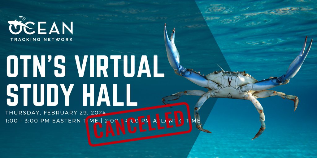 Ocean Tracking Network (@oceantracking) on Twitter photo OTN's data team is attending a <a href="/GLATOS_Fish/">GLATOS Telemetry</a> meeting this week, so this Thursday's study hall is cancelled! Save your questions until March 7—we'll see you then! OTN's data team is attending a <a href="/GLATOS_Fish/">GLATOS Telemetry</a> meeting this week, so this Thursday's study hall is cancelled! Save your questions until March 7—we'll see you then!