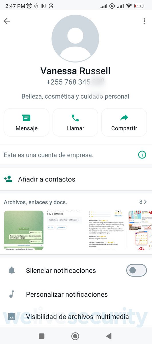 ESETLA's tweet photo. 🔍 ¡Importante! Ten cuidado con una falsa oferta de trabajo de Google Maps por WhatsApp. 

💼🚫 Esta estafa está circulando en varios países de América Latina, prometiendo empleos atractivos de medio tiempo a cambio de reseñas. Conoce los detalles aquí: https://t.co/R2wHWyZGLw https://t.co/Qn7dJKe3mL