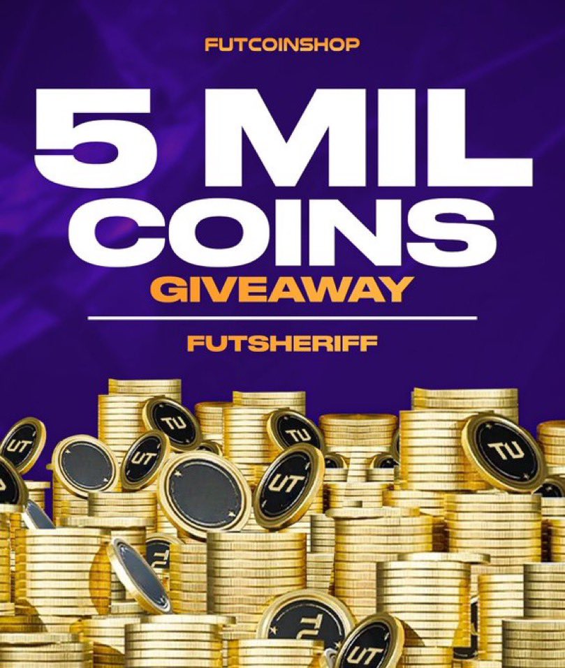 🚨5 MILLIONS COINS GIVEAWAYYYY🔥🔥🔥🔥 - RT - Follow me + @FUTCoinShop That’s all✅ 🤞🏻 Good luck! Winner soon!🤝 #fc24
