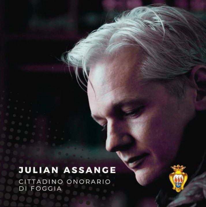 Julian Assange has been declared an honorary citizen of Foggia, Italy. Thank you to the amazing citizens of Italy. @FreeAssangeIT