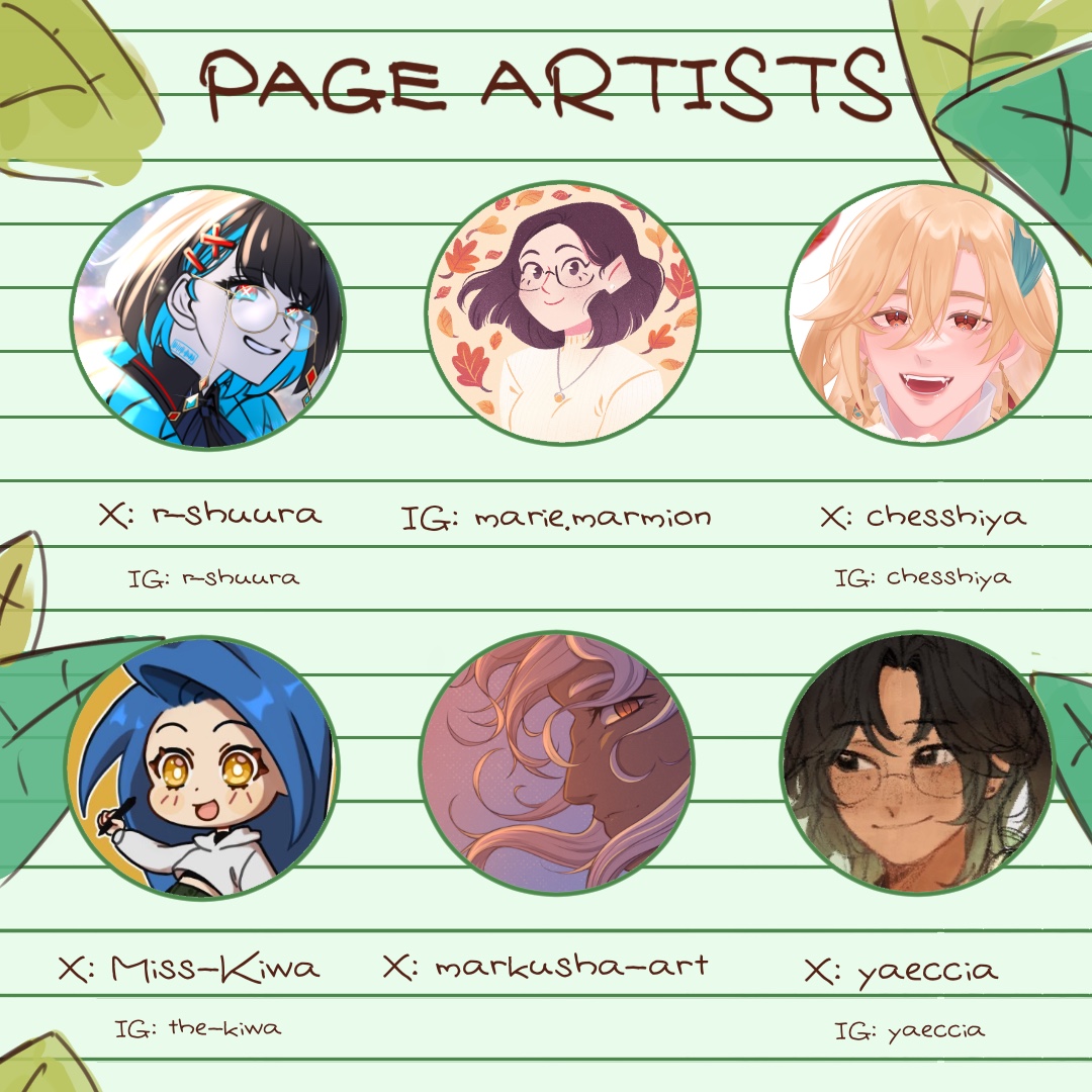haikaveh_zine's tweet image. 🌿🍃 Now introducing... our page artists!