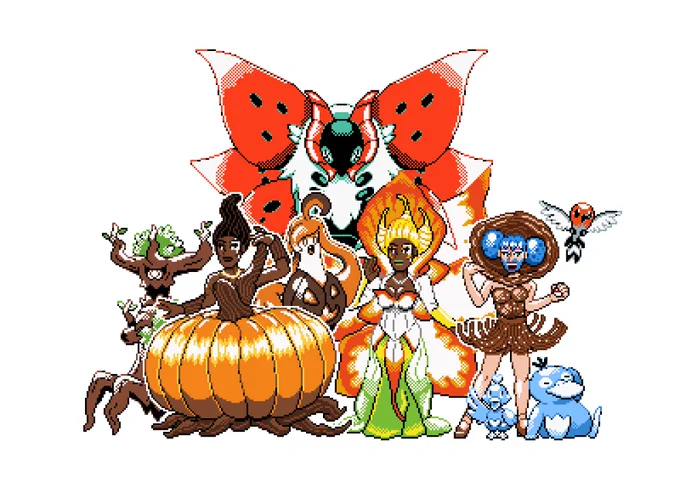 Happy Pokémon day  here's all the drag race 16 queens I've drawn as PKMN trainers so far  