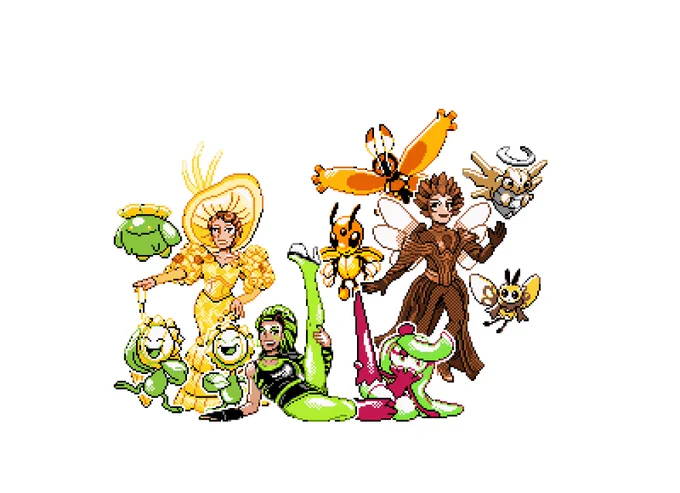 Happy Pokémon day  here's all the drag race 16 queens I've drawn as PKMN trainers so far  